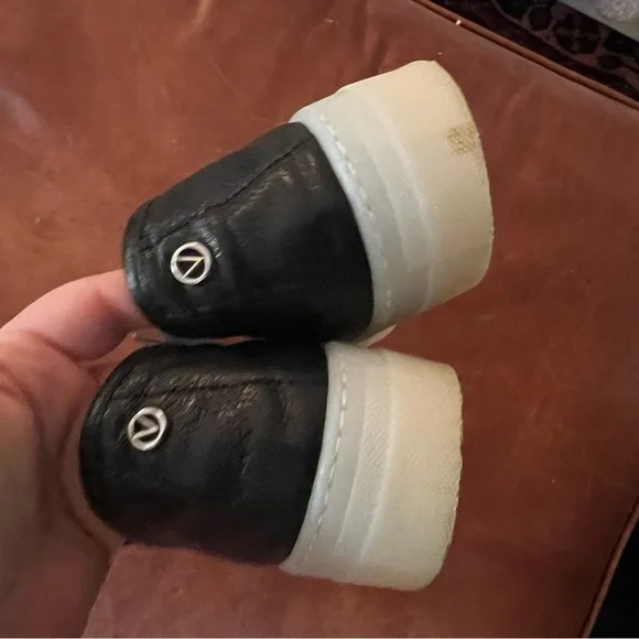 Valentino Black Leather Sneakers 10 - Picture 6 of 12